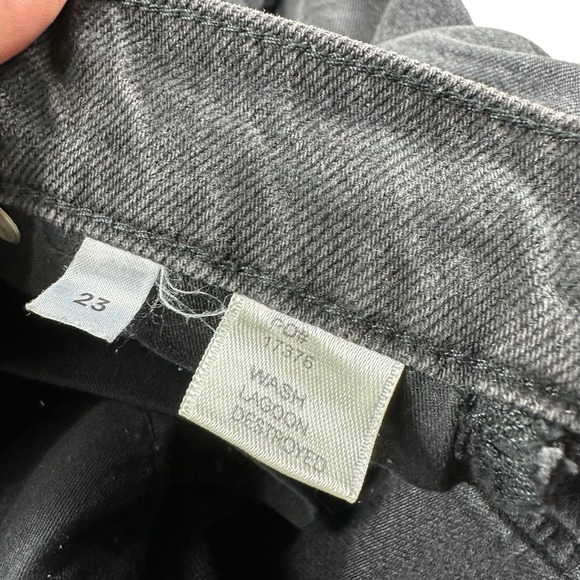 REFORMATION Lagoon Destroyed Button Fly Straight Leg Denim Jeans Size 23 Washed - Picture 7 of 10